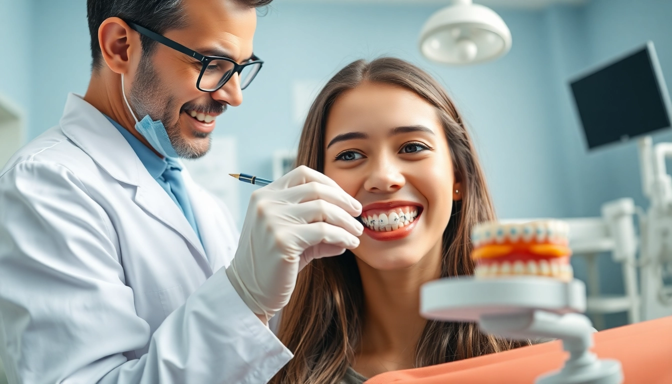 Consultation for braces Myrtle Beach at a modern orthodontic office with professional lighting.